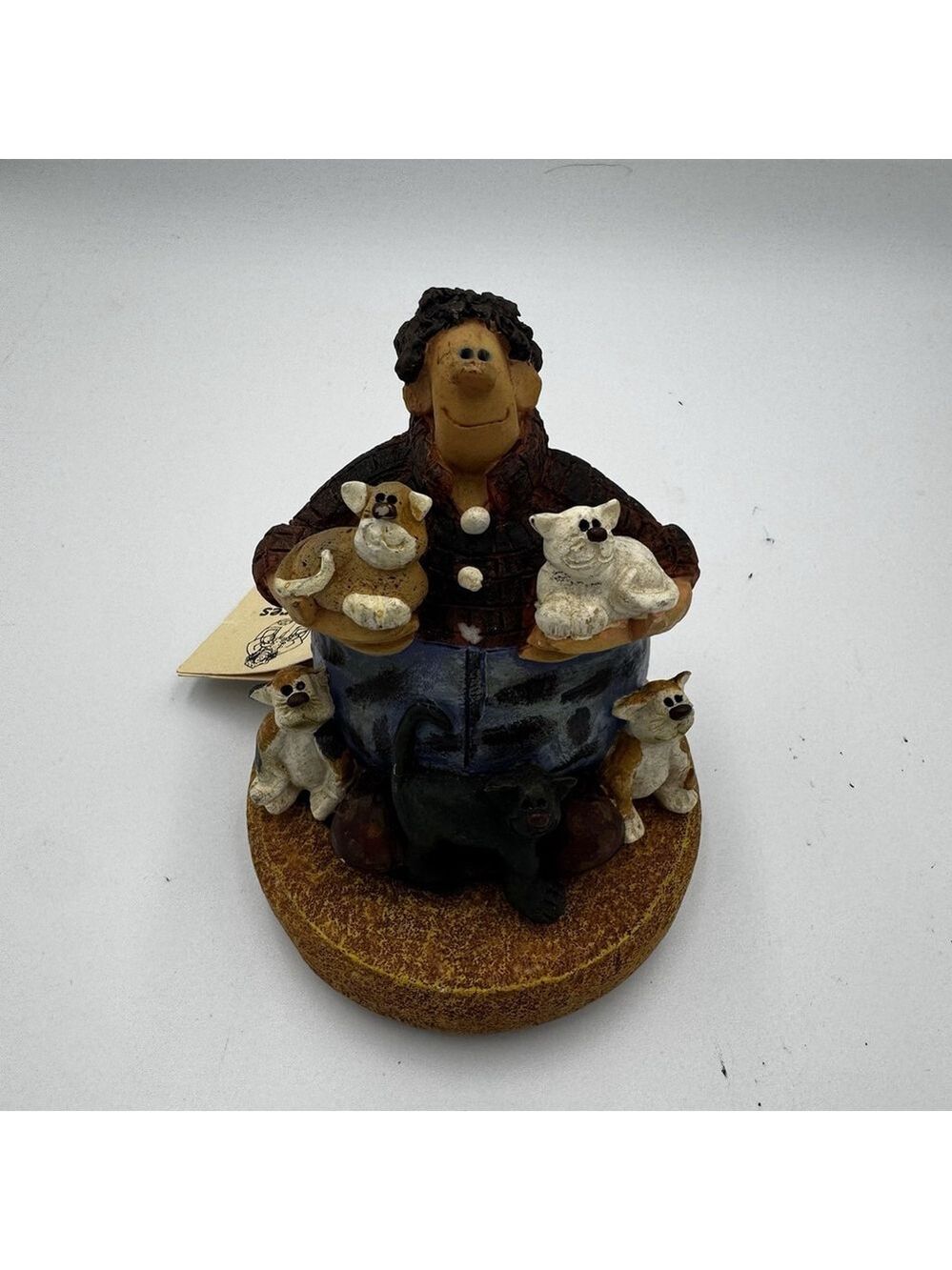 Sara Meadows Folk Art Sculpture Cats Handcrafted Vintage